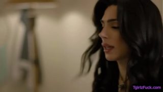 TS Ariel Demure bouncing on Dantes cock